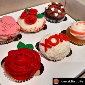 Say “I LOVE YOU” this Valentine’s Day with a special six-pack of delicious cupcakes from Love at First Bite! Lemon Kiss, Chocolate, Red Velvet, Strawberry, Vanilla and Ultimate Chocolate.  Call us to pre-order at 510-848-5727.