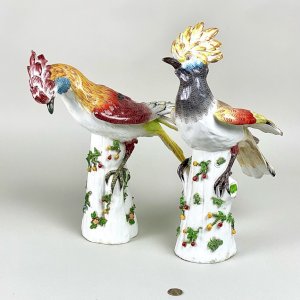 1930’s German porcelain birds.13.5” tall.