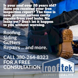 Get a free roof inspection and save $1000 code Rooftek-579