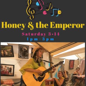 Join us this Saturday 3/14 for Live Music in our outdoor Parklet! 🎤🎸Honey & the emperor starts @ 1pm - 3:30pm! Don’t miss it! We appreciate your support during these trying times 💕 let music soothe our souls..