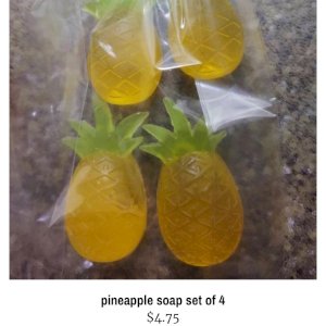 mini pineapple soaps are perfect for showing off all year-round, and of course they smell like pineapples

Each pineapple fits perfectly in your hand leaving them smelling lovely and will have your hands feeling much smoother. Perfect for little hands too!

All soaps in the shop are vegan.