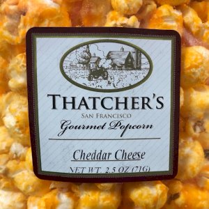 We offer Thatcher's Gourmet Popcorn in three popular flavors. It’s locally made in small batches to ensure optimum coating for every kernel.