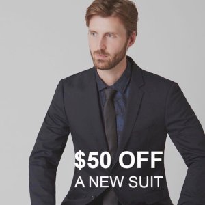 Just in from Paris!  Stop in and receive $50 off a new suit!