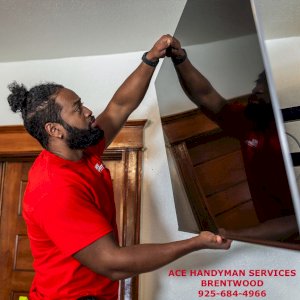 Ace Handyman Services Brentwood 
925-684-4966 
Brentwood, Ca 94513

The big game is right around the corner, and you just purchased a brand new TV. Now comes the hard part – how to get this mounted for the best viewing experience. Can you do it yourself? Sure. Can our Multi-Skilled Craftsmen do it for you and do it professionally? Definitely!

Adding a mounted TV not only saves space and allows for more optimal viewing angles, but also adds to your room’s décor by providing a sleek look.