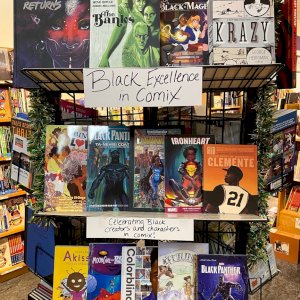 It’s always a great time to expand your bookshelf with titles from amazing Black creators and featuring exceptional Black characters! Come explore our staff picks this month and see Black Excellence in Comix 🌟