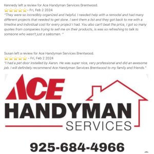 ACE HANDYMAN SERVICES BRENTWOOD 925-684-4966